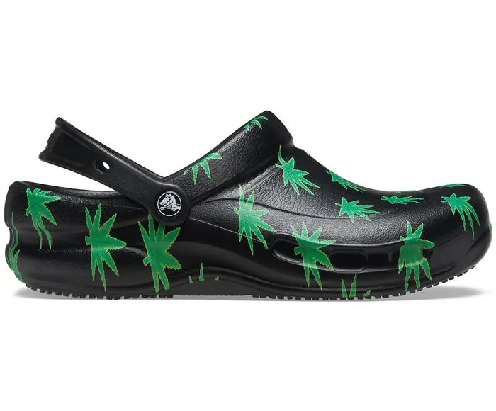 Crocs Bistro Graphic Clog Black Green WomensMens Clogs