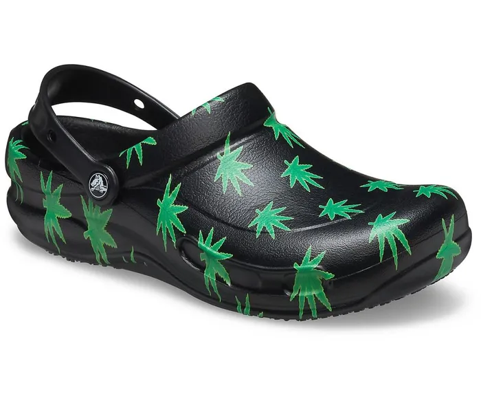 Crocs Bistro Graphic Clog Black Green WomensMens Clogs