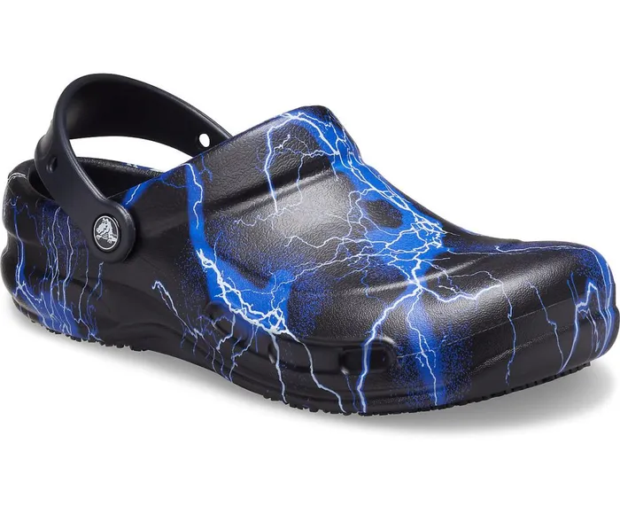 Crocs Bistro Graphic Clog Black Lightning Bolts WomensMens Clogs