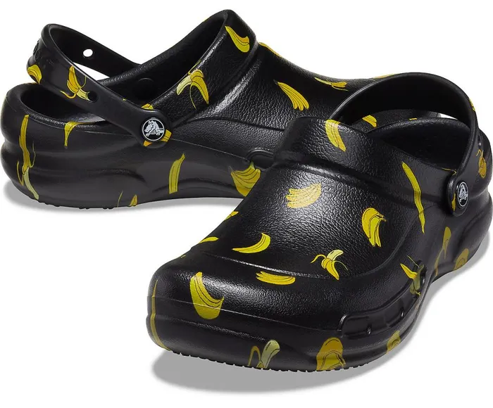 Crocs Bistro Graphic Clog Black Yellow WomensMens Clogs