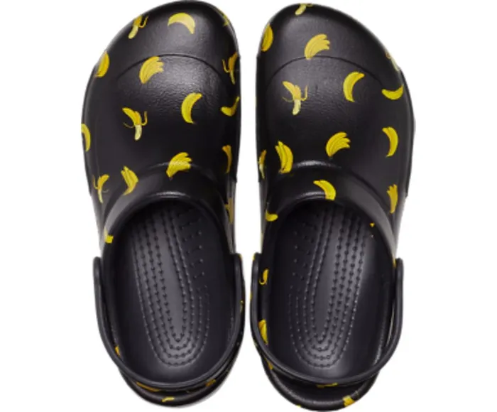 Crocs Bistro Graphic Clog Black Yellow WomensMens Clogs