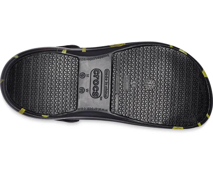 Crocs Bistro Graphic Clog Black Yellow WomensMens Clogs
