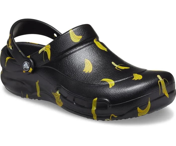Crocs Bistro Graphic Clog Black Yellow WomensMens Clogs