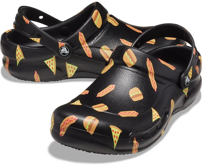 Crocs Bistro Graphic Clog Multi Black Black WomensMens Clogs