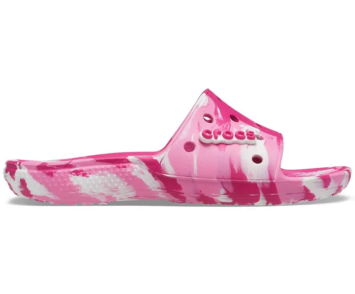 Crocs Classic Crocs Marbled Slide Candy Pink Pink Lemonade WomensMens Sandals
