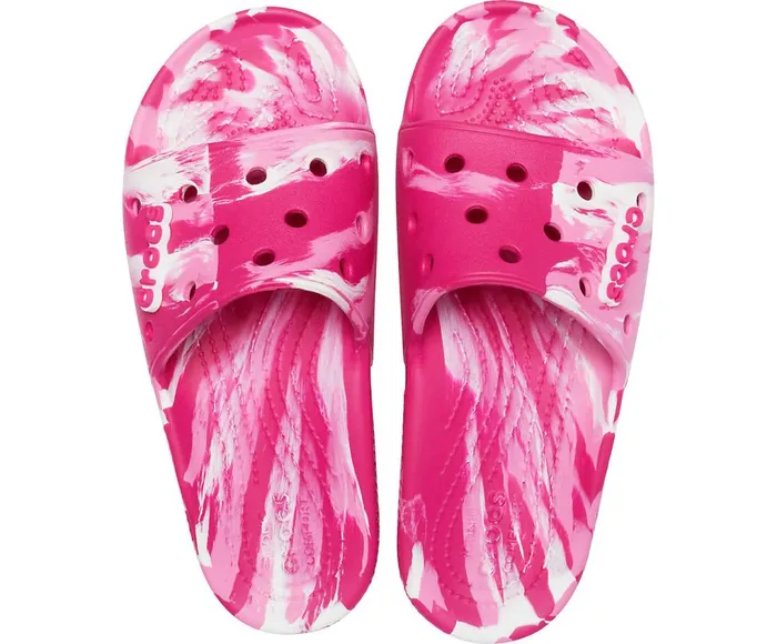 Crocs Classic Crocs Marbled Slide Candy Pink Pink Lemonade WomensMens Sandals