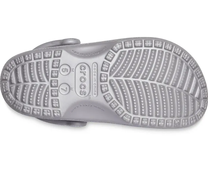 Crocs Classic Glitter Clog Silver Womens Clogs