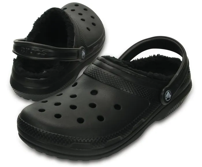 Crocs Classic Lined Clog Black Black WomensMens Clogs