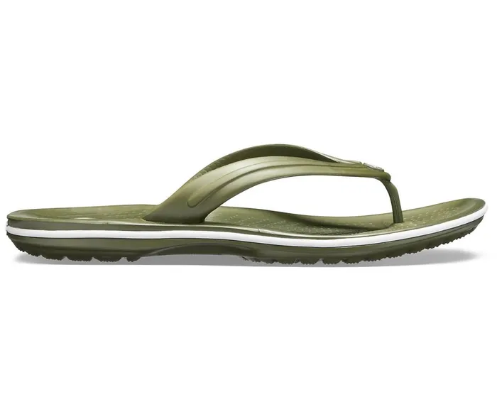 Crocs Crocband Flip Army Green White WomensMens Sandals