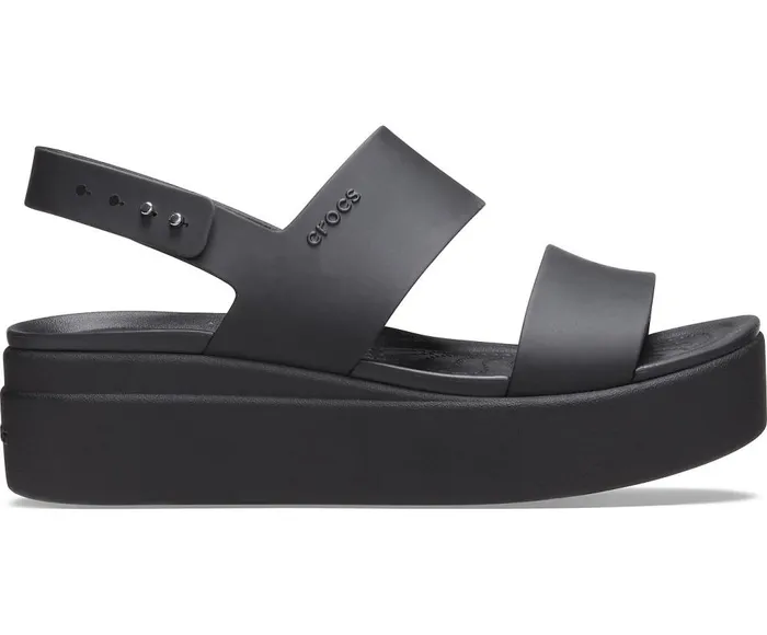 Crocs Crocs Brooklyn Low Wedge Black Black Womens Sandals
