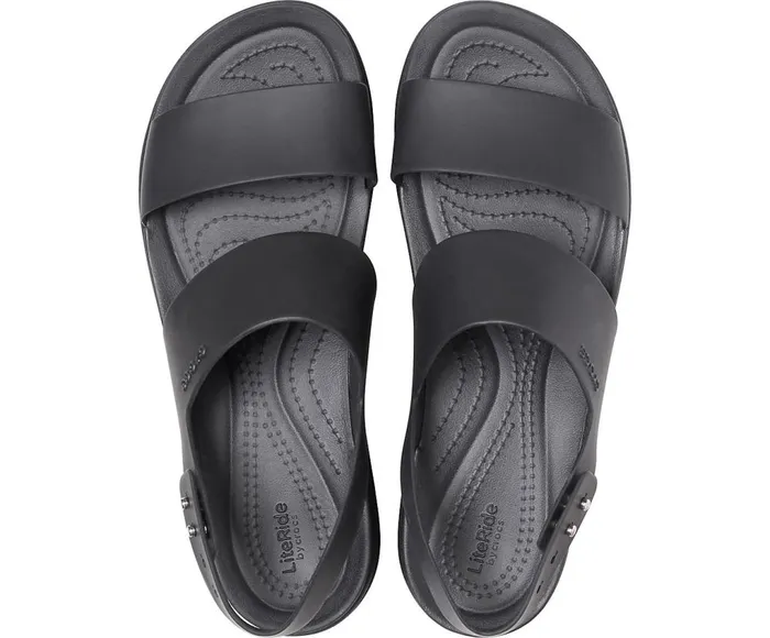 Crocs Crocs Brooklyn Low Wedge Black Black Womens Sandals