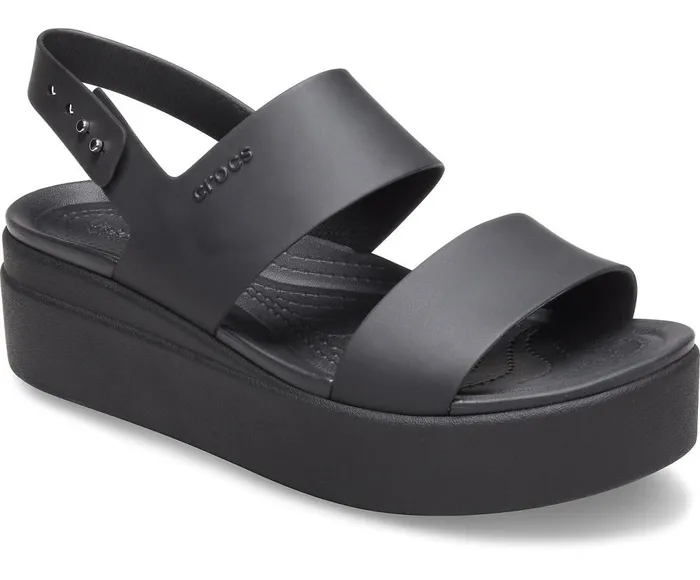 Crocs Crocs Brooklyn Low Wedge Black Black Womens Sandals