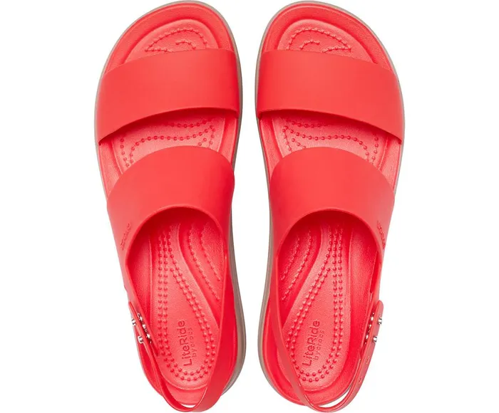 Crocs Crocs Brooklyn Low Wedge Flame Mushroom Womens Sandals