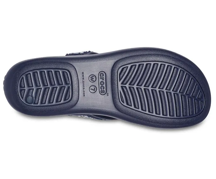 Crocs Crocs Monterey Beaded Wedge Flip Navy Womens Sandals