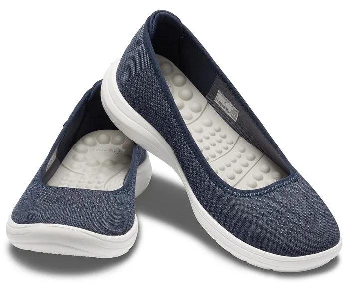 Crocs Crocs Reviva Flat Navy White Womens Flats
