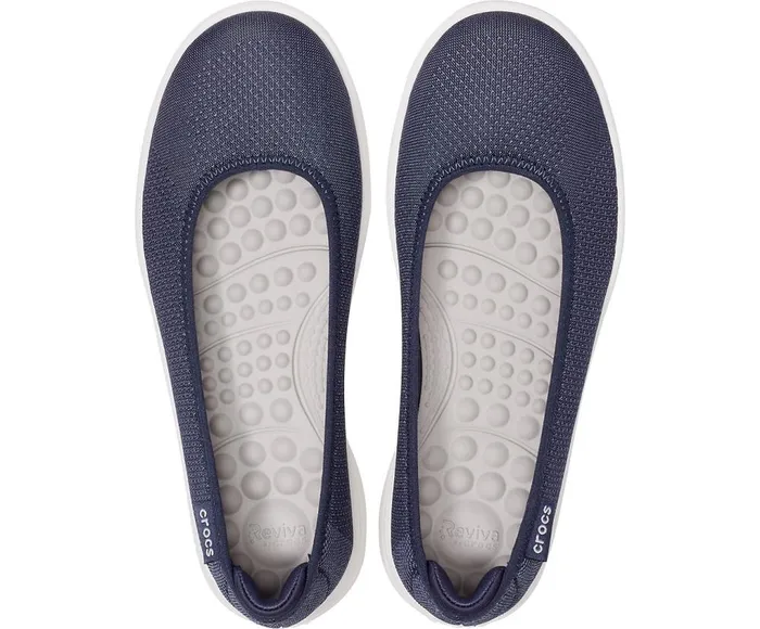 Crocs Crocs Reviva Flat Navy White Womens Flats