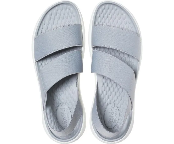 Crocs LiteRide Stretch Sandal Light Grey White Womens Sandals