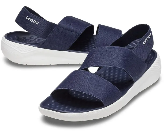 Crocs LiteRide Stretch Sandal Navy White Womens Sandals