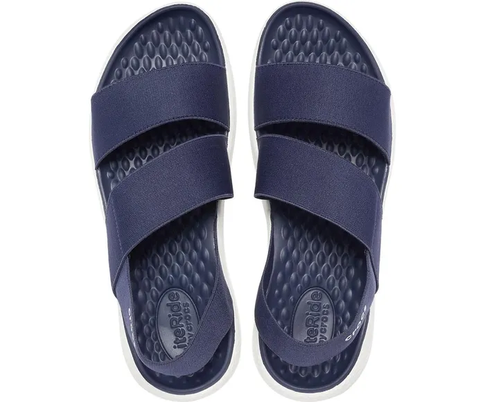 Crocs LiteRide Stretch Sandal Navy White Womens Sandals
