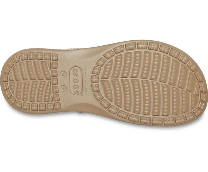 Crocs Santa Cruz Canvas Flip Khaki Walnut Mens Sandals