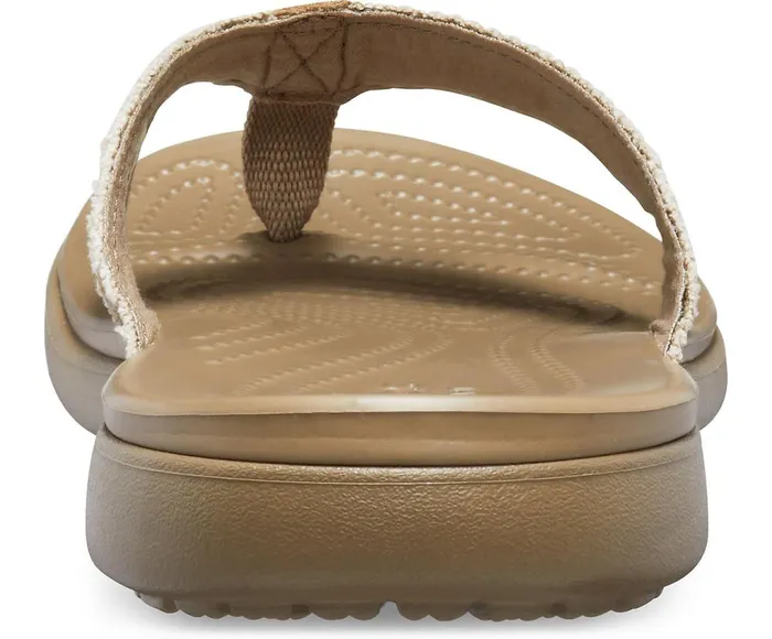 Crocs Santa Cruz Canvas Flip Khaki Walnut Mens Sandals