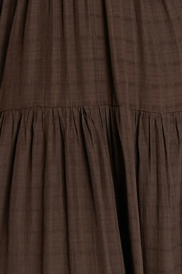Cryzel Midi Dress 8211 Flutter Sleeve Tiered Dress In Chocolate Women Showpo Curve Clothes