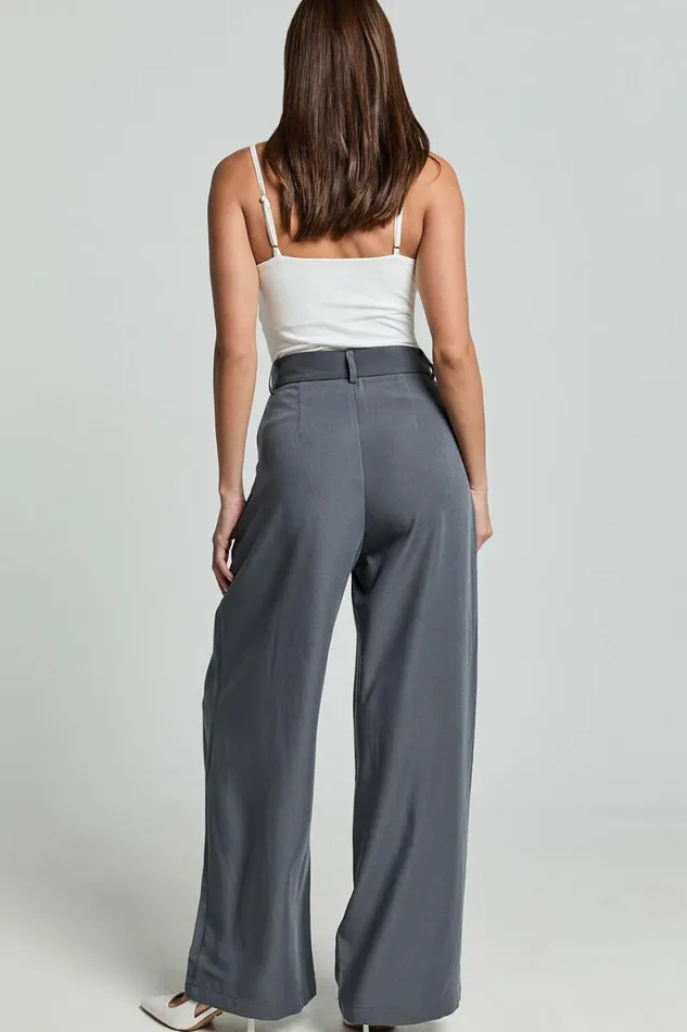 Daffy Pants 8211 Elastic Back Waist Tailored Pant In Grey Women Showpo Pants