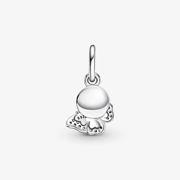 Dangle Charms Women Pandora Blue Butterfly and Quote Double Dangle Charm