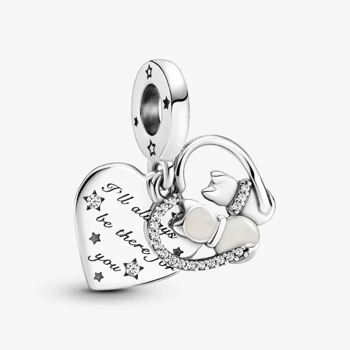 Dangle Charms Women Pandora Cats and Hearts Dangle Charm