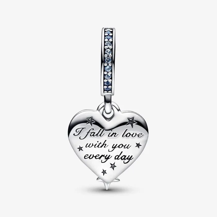 Dangle Charms Women Pandora Celestial Shooting Star Heart Double Dangle Charm