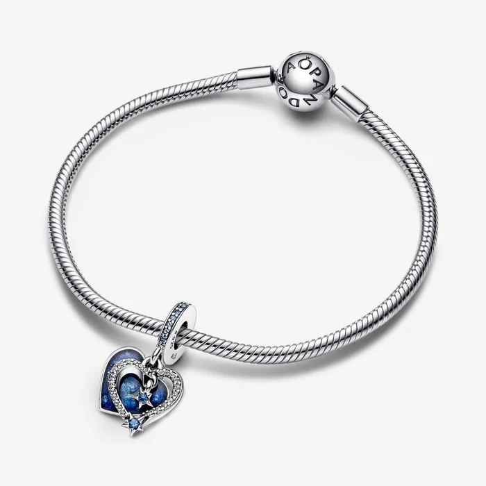 Dangle Charms Women Pandora Celestial Shooting Star Heart Double Dangle Charm