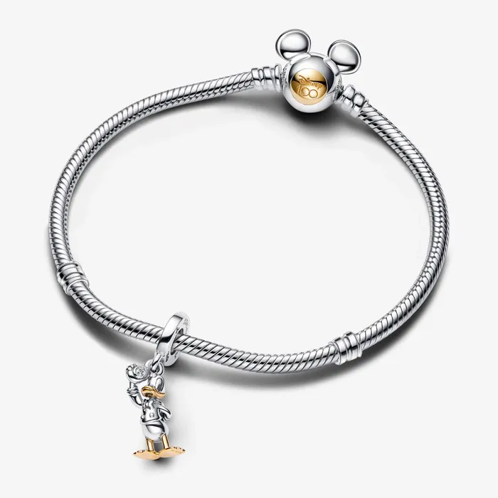 Dangle Charms Women Pandora Disney 100th Anniversary Donald Duck Labgrown Diamond Dangle Charm