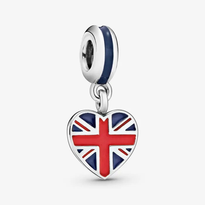 Dangle Charms Women Pandora Great Britain Union Jack Heart Dangle Charm