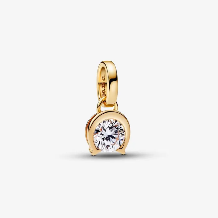 Dangle Charms Women Pandora Online Talisman 14k Gold Labgrown Diamond Horseshoe Pendant