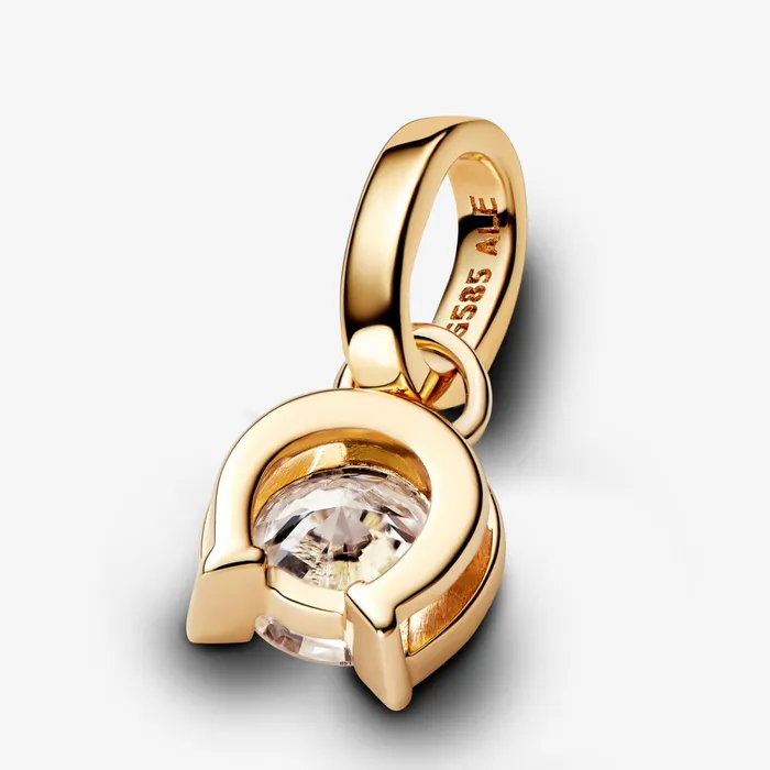 Dangle Charms Women Pandora Online Talisman 14k Gold Labgrown Diamond Horseshoe Pendant