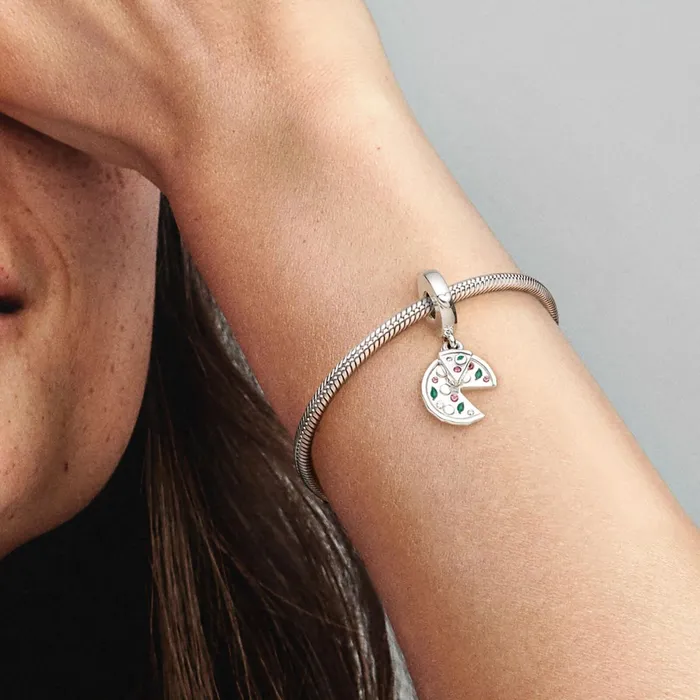 Dangle Charms Women Pandora Pizza Love Dangle Charm