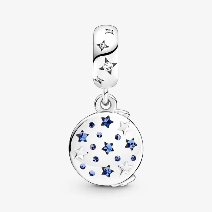 Dangle Charms Women Pandora Santa Claus On The Moon Double Dangle Charm