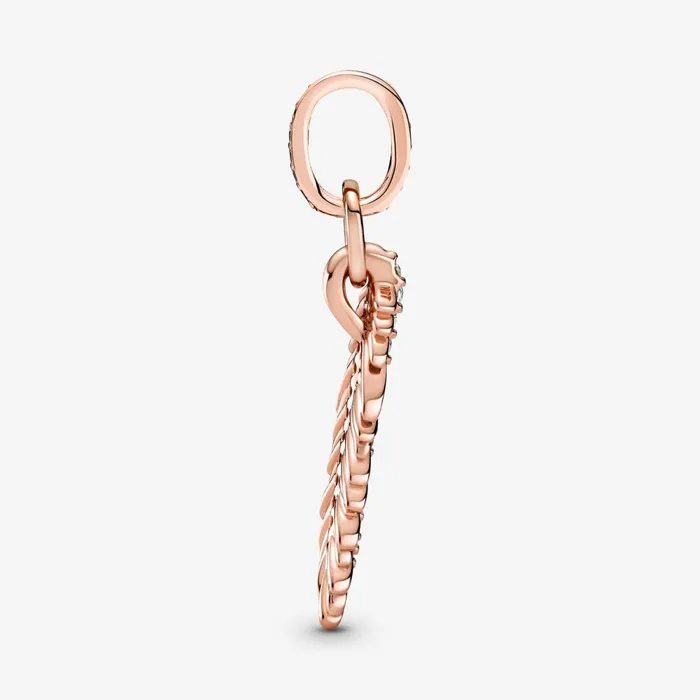 Dangle Charms Women Pandora Sparkling Feather Dangle Charm