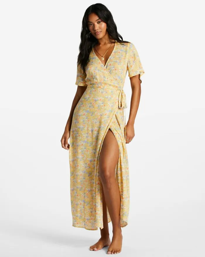 Day By Day Midi Wrap Dress Multi Women Billabong Beach Cover Ups