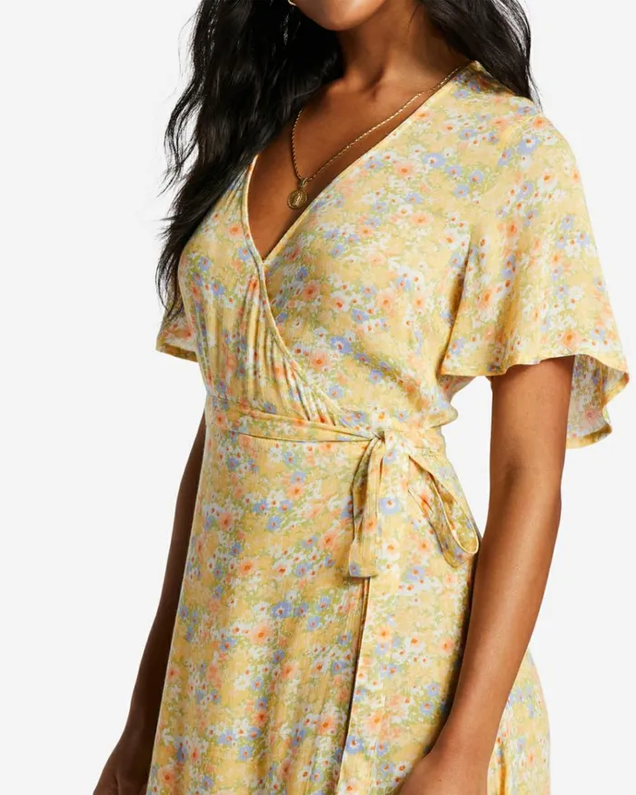 Day By Day Midi Wrap Dress Multi Women Billabong Beach Cover Ups