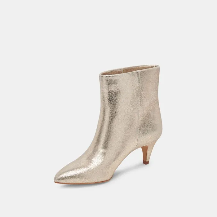 Dee Wide Booties Platinum Distressed Leather Women Dolce Vita Boots and Booties