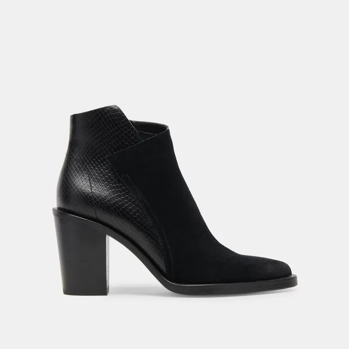 Deena Booties Black Multi Suede Women Dolce Vita Boots and Booties
