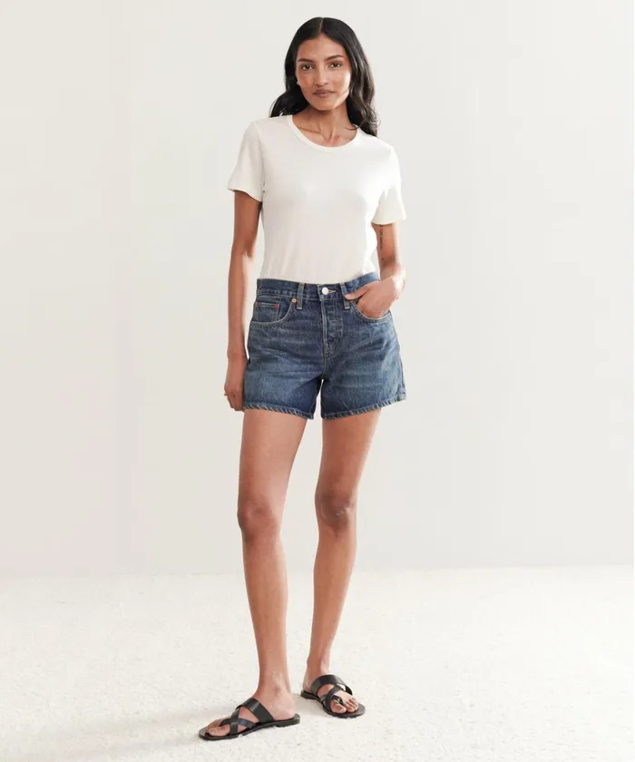 Denim Women Jenni Kayne Mid Rise Boy Short Whiskey Indigo