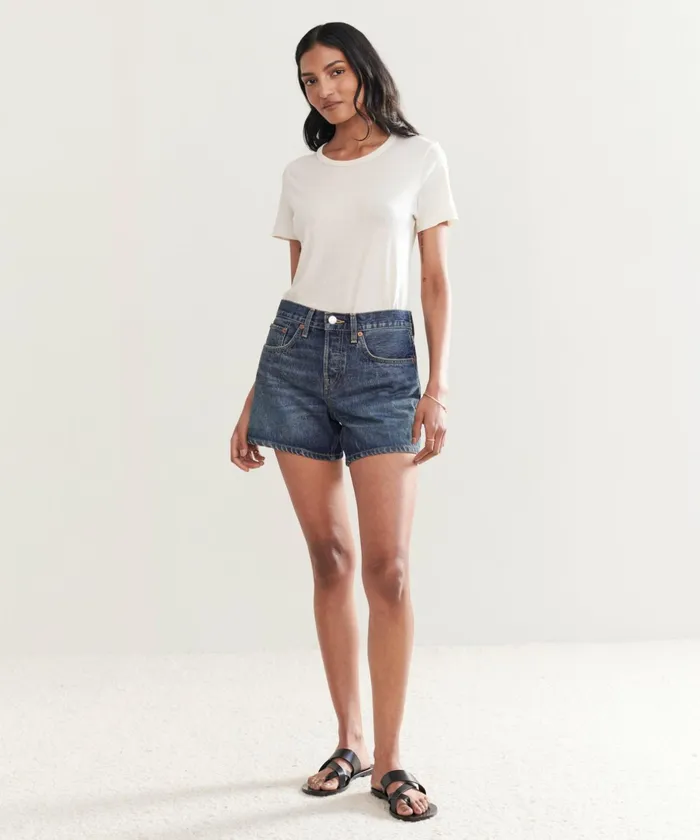 Denim Women Jenni Kayne Mid Rise Boy Short Whiskey Indigo