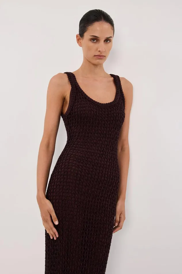 DISSH Knit Dresses TESS CHOC CROCHET MAXI DRESS 8211 Women
