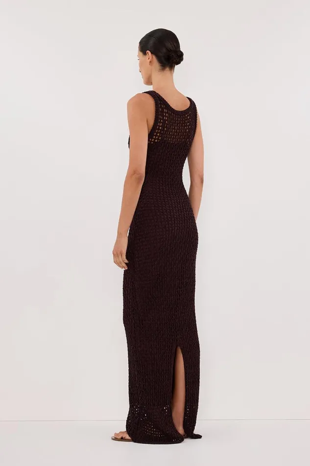 DISSH Knit Dresses TESS CHOC CROCHET MAXI DRESS 8211 Women