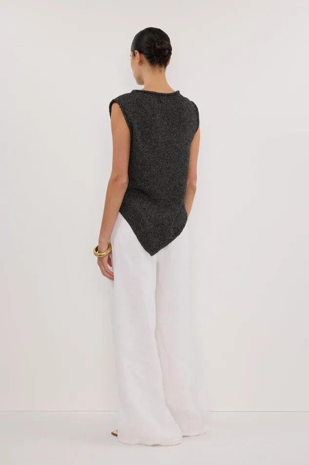 DISSH Knitted ALTHEA BLACK MARLE ASYM KNIT TOP 8211 Women