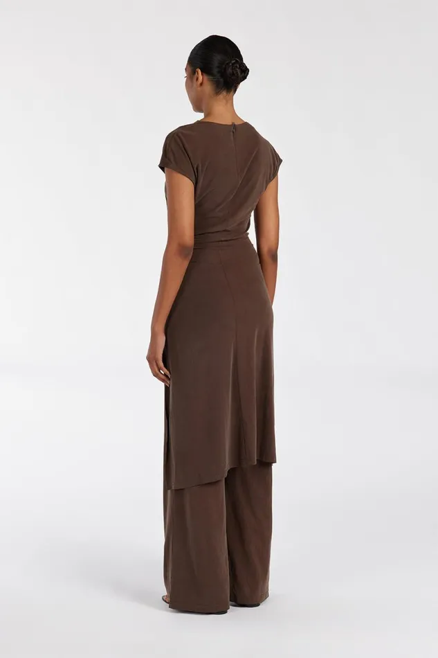 DISSH Knitted RIO BITTER CHOC DRAPED TUNIC TOP 8211 Women