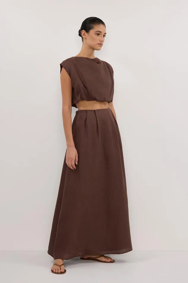 DISSH Midi AMY CHOC LINEN MIDI SKIRT 8211 Women