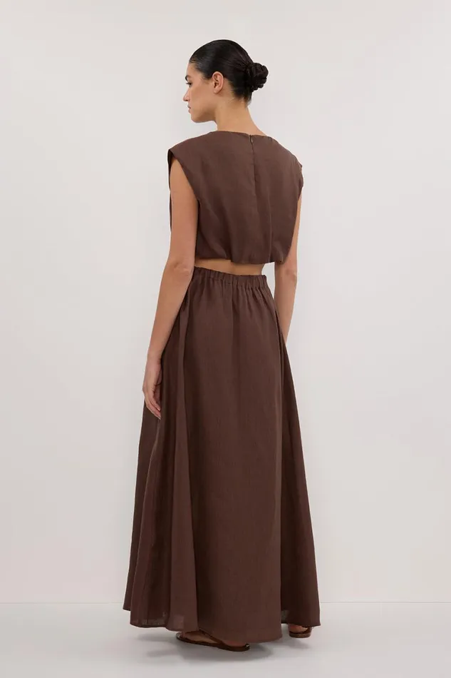 DISSH Midi AMY CHOC LINEN MIDI SKIRT 8211 Women